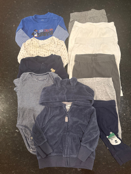 Carters Carters 3m lot - bodysuits, pants, sweatshirt 3 Months
