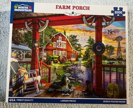 White Mountain Puzzle 1000 piece puzzle. No smoking/No pet home. Assembled once.