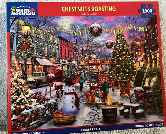 White Mountain Puzzle 1000 piece puzzle. No smoking/No pet home. Assembled once.