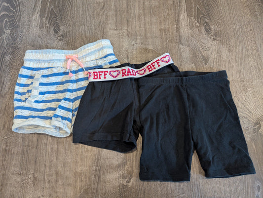 Athletic, Cat + Jack, Faded Glory Set of 3 Shorts Black Bike Shorts, Rad BFF Black Shorts, Blue Grey Striped Terry 4T/4