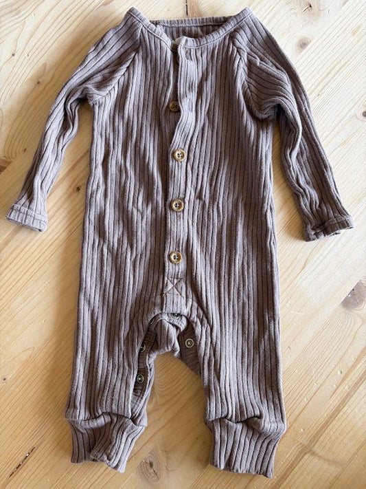 Grayson Collective, 3-6m, Brown Romper Brown Romper with Buttons 3 Months