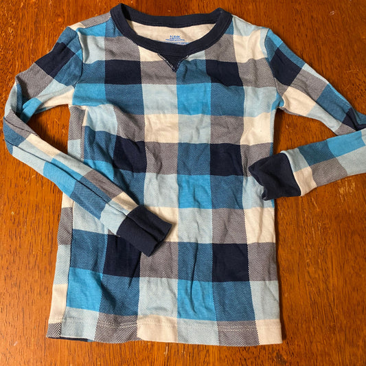 Unknown Blue plaid long sleeve pj top pajama 4T/4