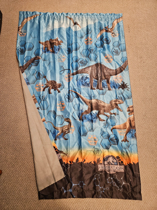 One Franco Kids Room Darkening curtain Jurassic World, 42"W x 63"L, 1 fits across avg window Decor