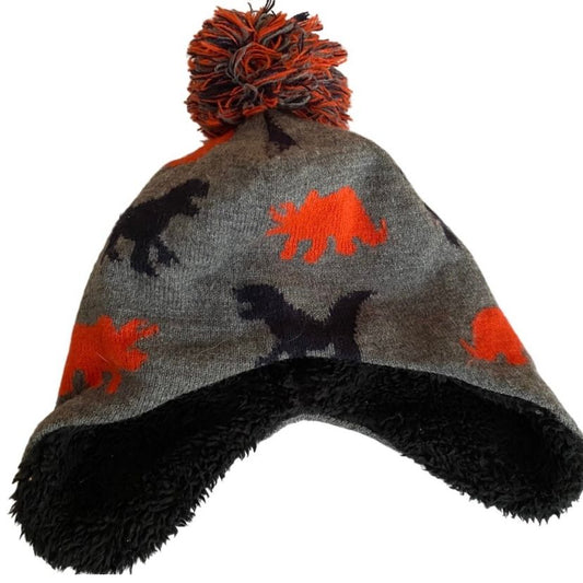Unknown Dino pom Winter hat Sz 2 - 4 2T