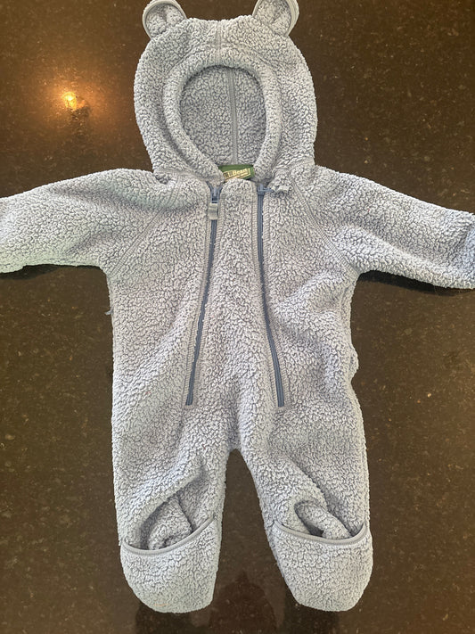 LL Bean LL Bean blue hooded warm winter body suit size 0-3 m Newborn