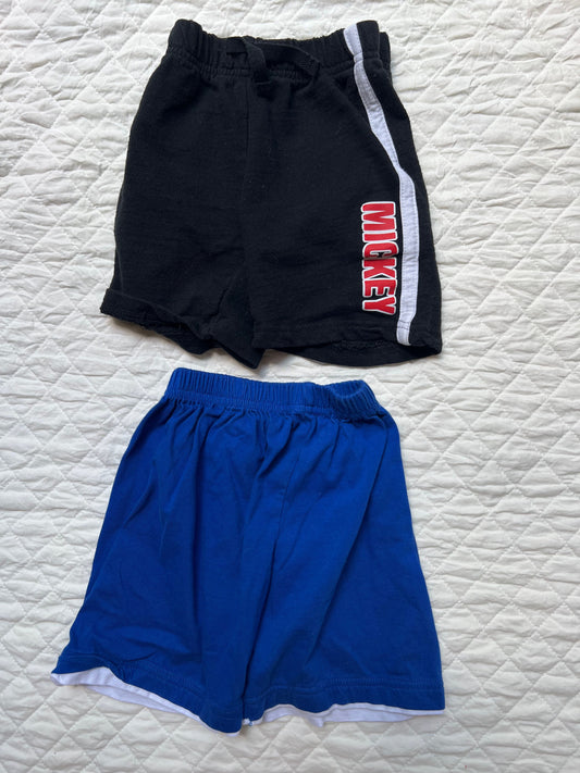Disney & One nation Black Mickey shorts, Blue soft shorts 4T/4