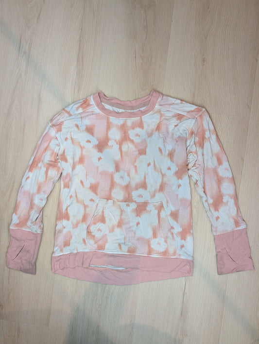 All In Motion pink tye die sweater, S 6-7 Light weight pink tye die sweater w/ pocket and thumb holes 6