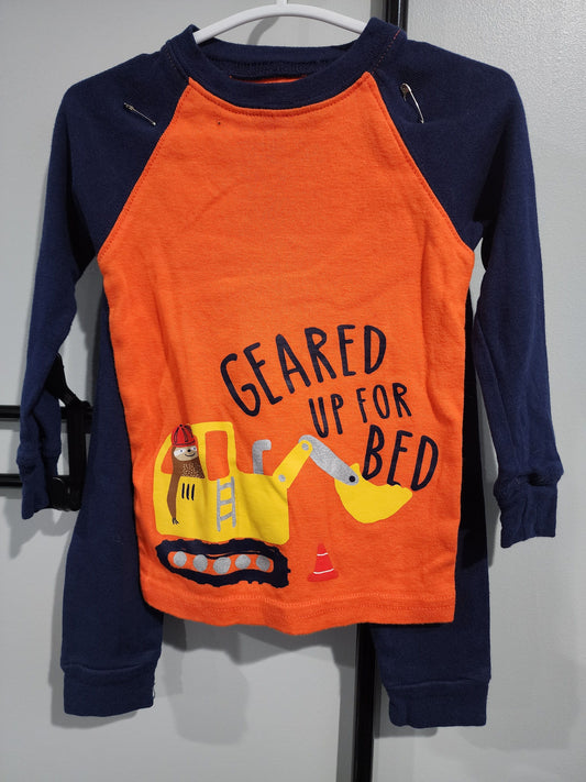 Just One You, 18m Sleep Set Orange & Navy w. Sloth, Long Sleeve & Pants 18 Months