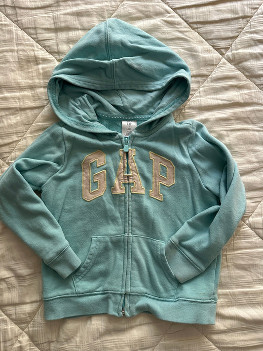 GAP GAP Fleece Zipped Hoodie Light Blue, Size 5 5T/5