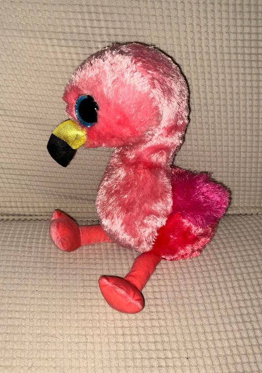 Ty Flamingo, 9 inches tall when sitting, LIKE NEW Plush Toys