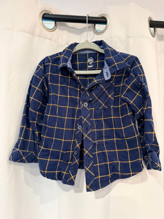 wonder nation Blue and yellow striped flannel 2T