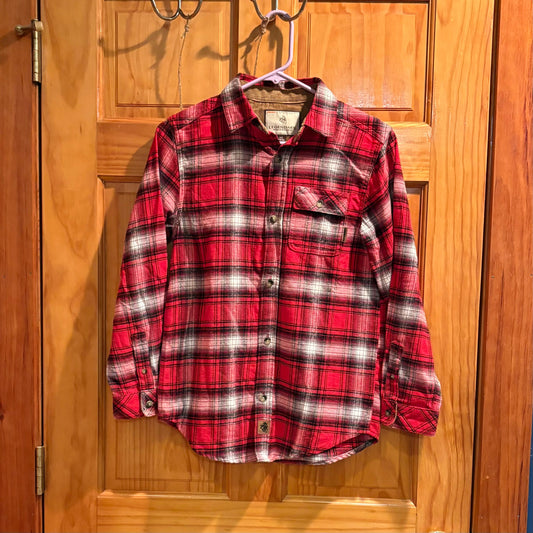 Legendary Whitetails    NEVER WORN red plaid flannel shirt size LG 14/16 14