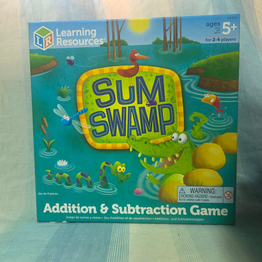 Sum Swamp Addition & Subtraction Game from Learnin educational board game is designed for 2-4 players Games
