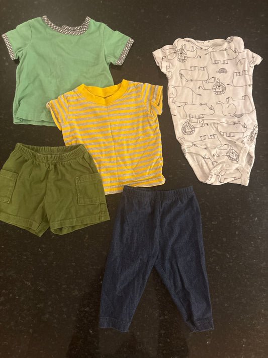 Carters Carters tshirt, onesie, shorts and pant, and other green shirt M 3 Months