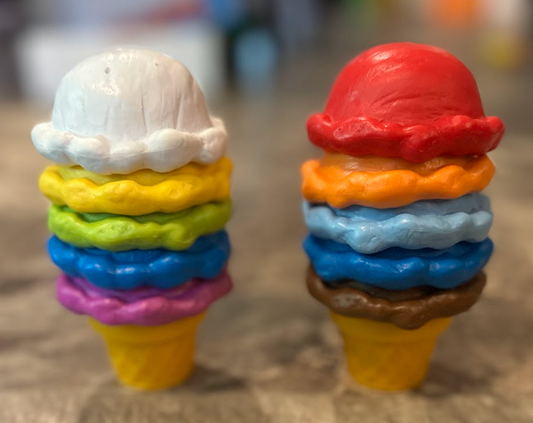 Learning Resources Smart Snacks Rainbow Color Ice Cream Cones-2 Cones and 10 Scoops to Learn Colors! Durable! Educational