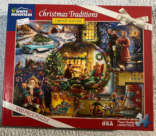 White Mountain Puzzle 1000 piece puzzle. No smoking/No pet home. Assembled once.