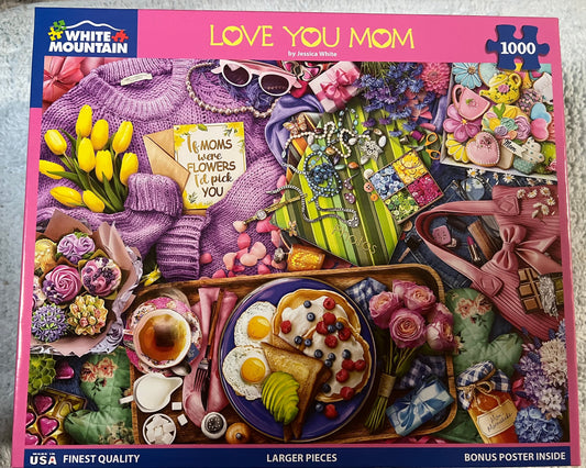 White Mountain Puzzle 1000 piece puzzle. No smoking/No pet home. Assembled once.