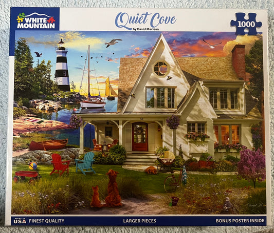 White Mountain Puzzle 1000 piece puzzle. No smoking/No pet home. Assembled once.