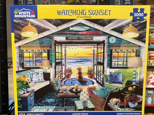 White Mountain Puzzle 1000 piece puzzle. No smoking/No pet home. Assembled once.