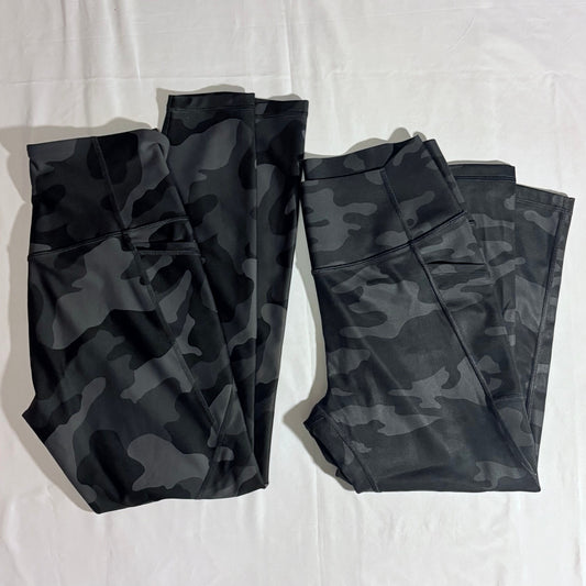 GapFit Sculpt Revolution / Old Navy Active 2 prs camo workout leggings both have pockets Women's - M