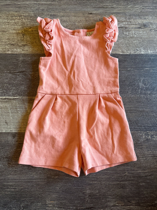 Janie and Jack Salmon colored romper 2T