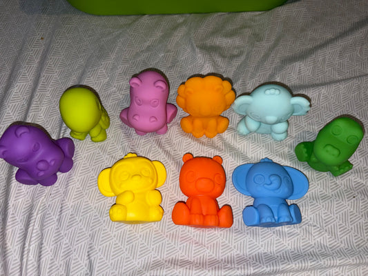 Bright Starts Tropic Animals 9 Colorful Figures for Regular Play or Bath Time Infant