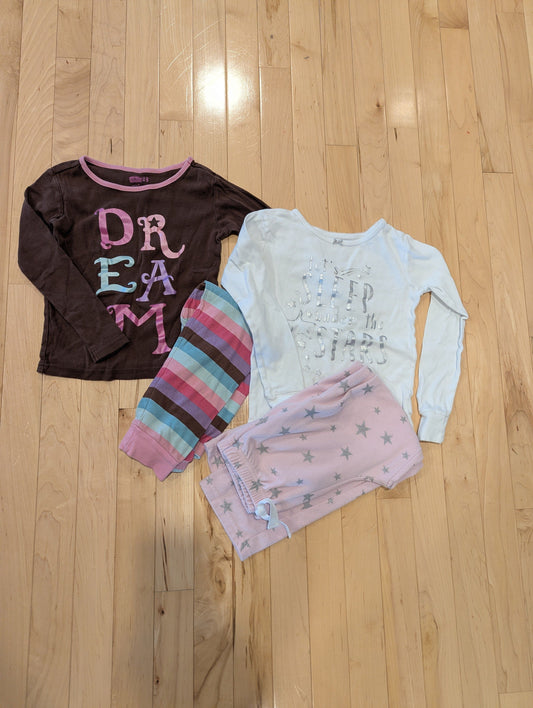 Crazy 8/Carter's Set of 2 Pajamas Brown/Stripe Dream, Pink Fleece/White Sleep Top 5T/5
