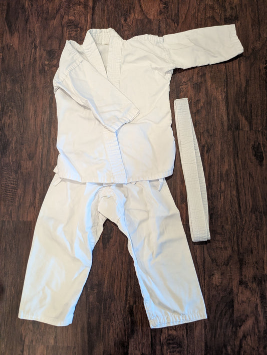 Proma White Jiu-Jitsu Gi Size 0000, 3T-5T Elastic Waist Pants, Tie Top, Belt Miscellaneous