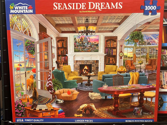 White Mountain Puzzle 1000 piece puzzle. No smoking/No pet home. Assembled once.