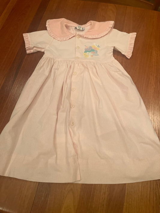 Patsy Aiken 6 Pink and white stripe button down dress with ice cream appliqué 6
