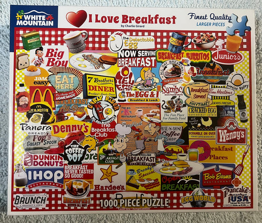 White Mountain Puzzle 1000 piece puzzle. No smoking/No pet home. Assembled once.