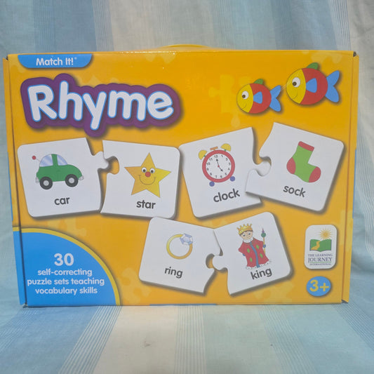 "Match It! Rhyme" puzzle set self-correcting puzzle Puzzle