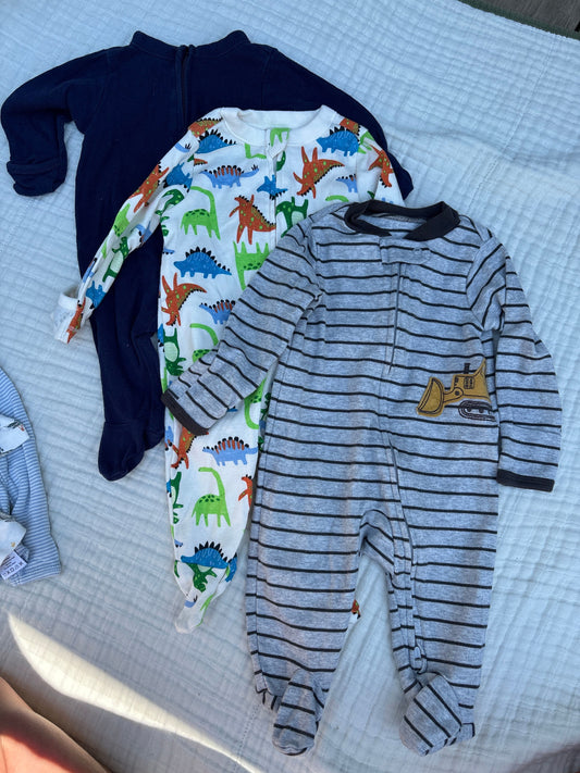 Old navy carters Old navy and carters zippered sleepers navy dinosaurs constructio 3 Months