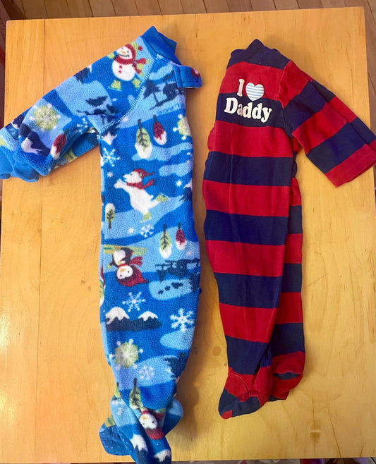 Carters & Circo Two footie pajamas. One fleece. 3 Months