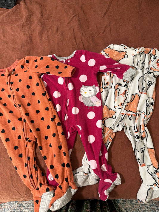 Carters Three fleece zippies 18 Months