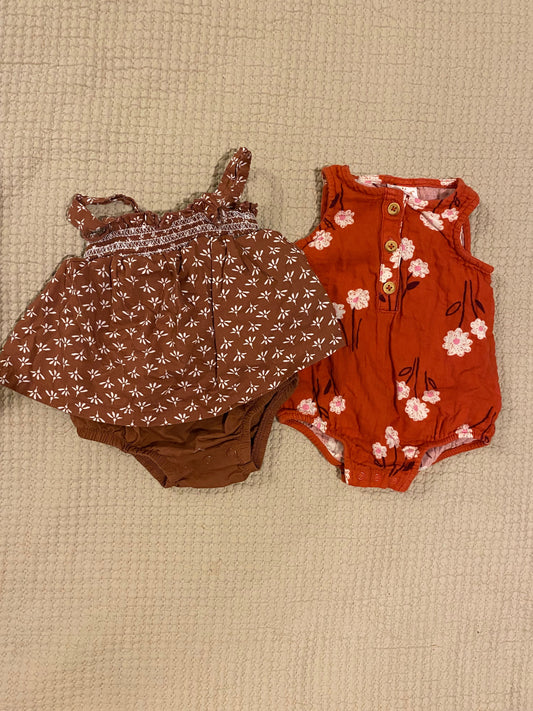 Carters, Cat and Jack Set of 2 summer dress/jumpers 3 Months