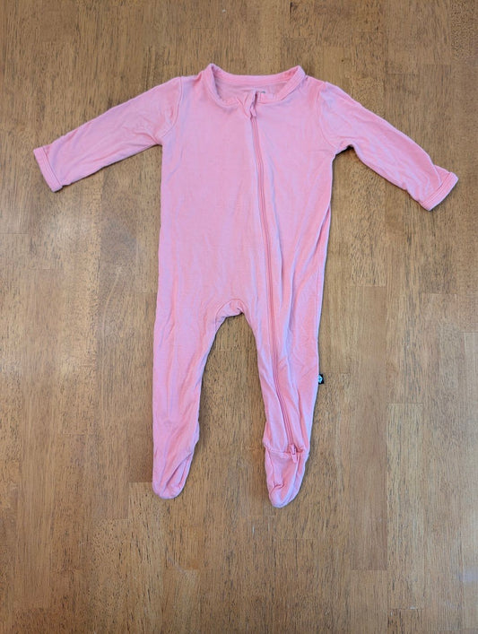 Kyte Baby, 3-6m, pink bamboo footed pajamas double zipper 3 Months