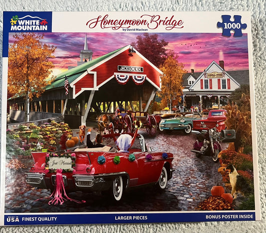 White Mountain Puzzle 1000 piece puzzle. No smoking/No pet home. Assembled once.