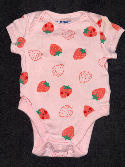 Old Navy strawberry onesie 0-3 months Old Navy strawberry onesie 0-3 months 3 Months