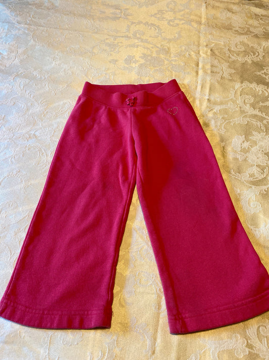 Jumping Bean, 3T pants, pink with silver embroidered heart sweatpants, elastic waist 3T
