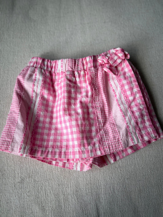 No brand GUC pink gingham skort 12 Months