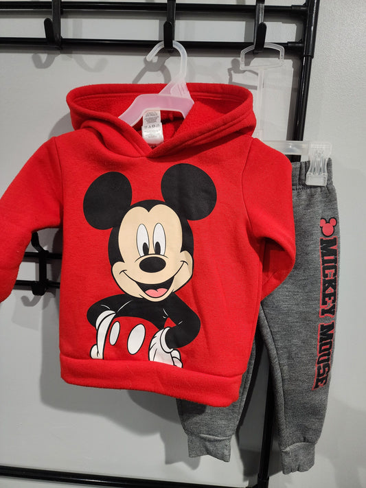 Mickey 2T Set Red Sweatshirt & Gray Sweatpants 2T