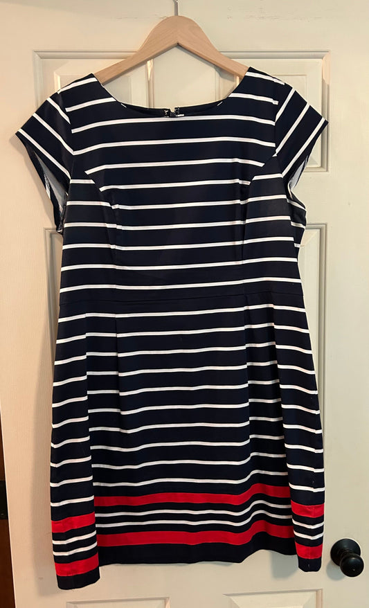Tommy Hilfiger Navy blue with white/red stripes, mid to knee length Women's 16