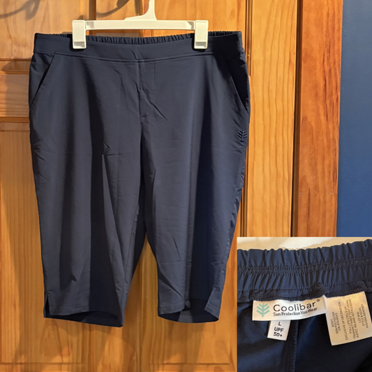 Coolibar Sun Protection You Wear navy blue capris Size L UPF 50+ lightweight poly/spandex Women's - L