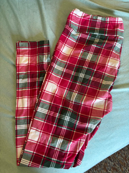 Lularoe TC leggings, fits sizes 12-18 christmas plaid Women's - XL