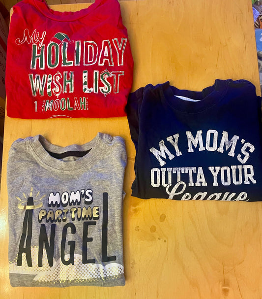 Old Navy Three long sleeve shirts with cute sayings 5T/5