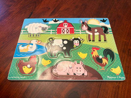 Melissa and Doug wooden puzzle Farm animals Toddler