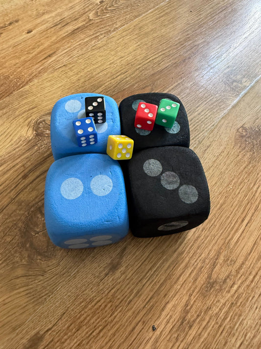 N/a Dice big and little the big ones are foam Educational