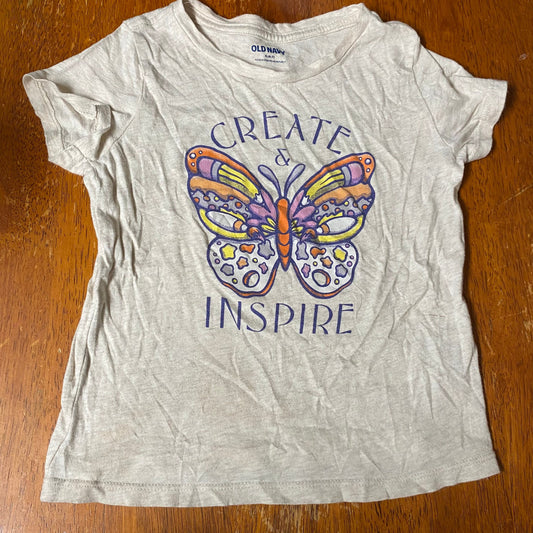 Old Navy Creative Butterfly art shirt tee T-shirt 6 7 6