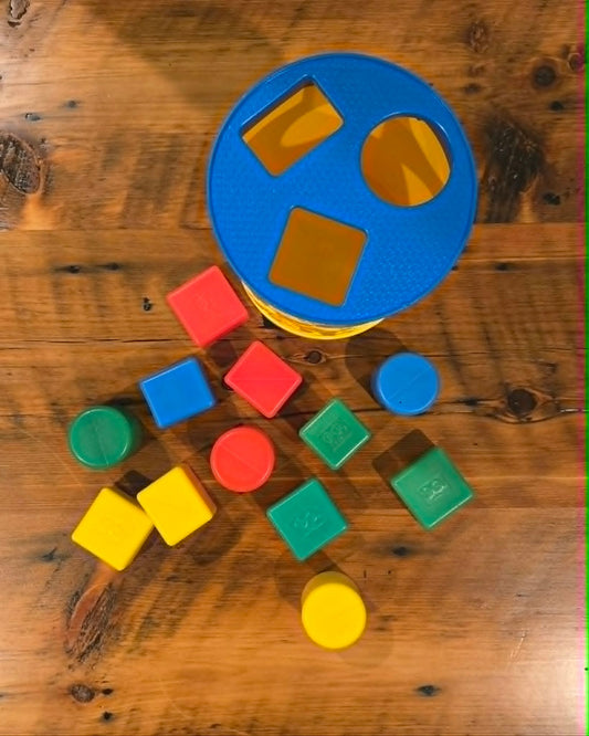 Fisher Price Vintage 1977 Fisher Price Baby's First Blocks Shape Sorter Bucket Toddler